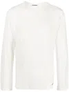 Jil Sander Long Sleeve Cotton T-shirt In Weiss