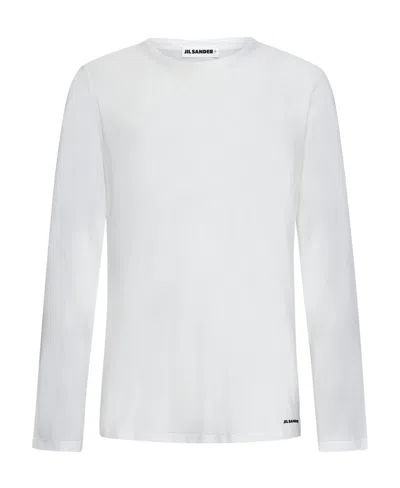 Jil Sander Long Sleeve Cotton T-shirt In White