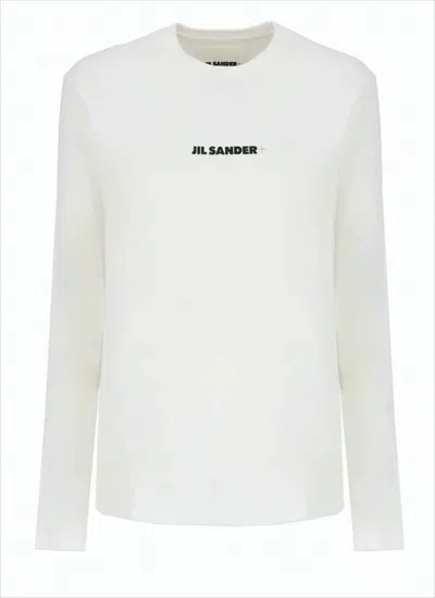 Jil Sander Long-sleeve Cotton T-shirt With Minimalist Design In White