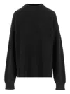 Jil Sander Wool Crew Neck Sweater With Asymmetric Detail In Black