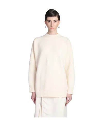 Jil Sander Long-sleeve Crew-neck Wool Jumper In Ivory