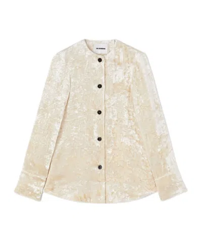 Jil Sander Long-sleeve Crushed-velvet Shirt