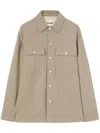 Jil Sander Long Sleeve Button Front Shirt In Neutrals