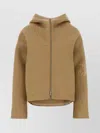 Jil Sander Long Sleeve Hooded Felt Outerwear In Brown