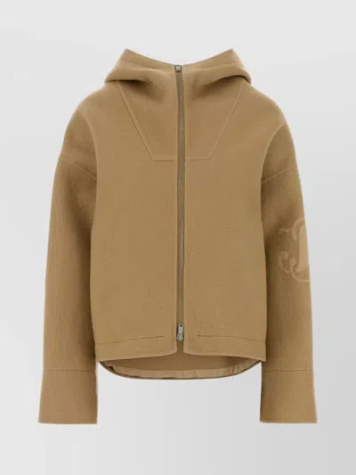 JIL SANDER LONG SLEEVE HOODED FELT OUTERWEAR