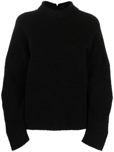 Jil Sander Long Sleeve Knit Sweater In Black