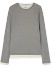 Jil Sander Long-sleeve Layered Cotton T-shirt In Grey