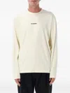 Jil Sander White Logo T-shirt In Gray