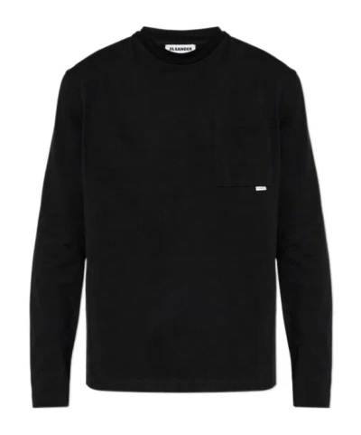 Jil Sander Chest-pocket Long-sleeve T-shirt In Black