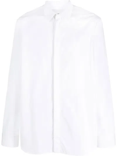 Jil Sander Long-sleeve Poplin Shirt In White