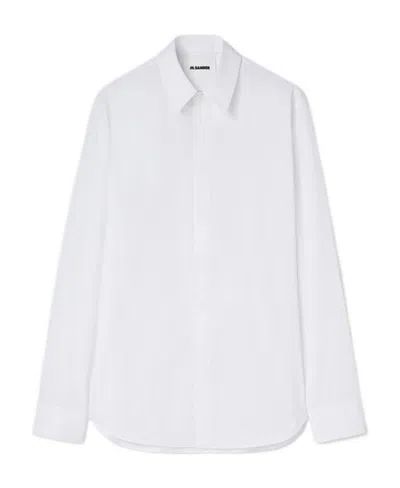 Jil Sander Long-sleeve Poplin Shirt In White