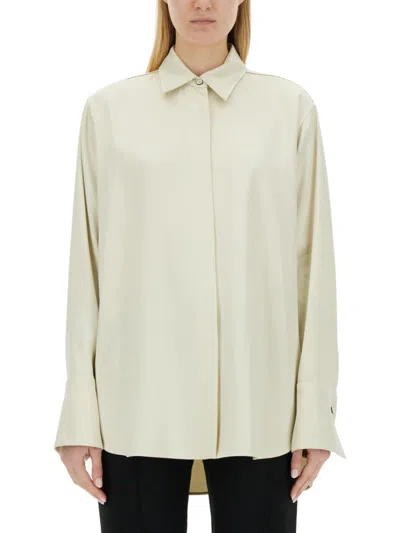 Jil Sander Long-sleeve Regular Fit Shirt With Classic Collar In Beige