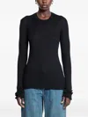Jil Sander Long-sleeve Ribbed-knit Top In Black