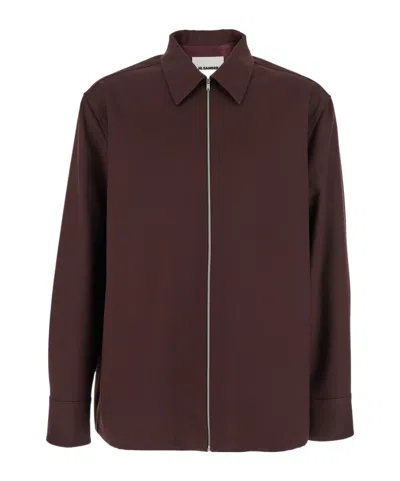 JIL SANDER JIL SANDER GABARDINE ZIP-UP SHIRT