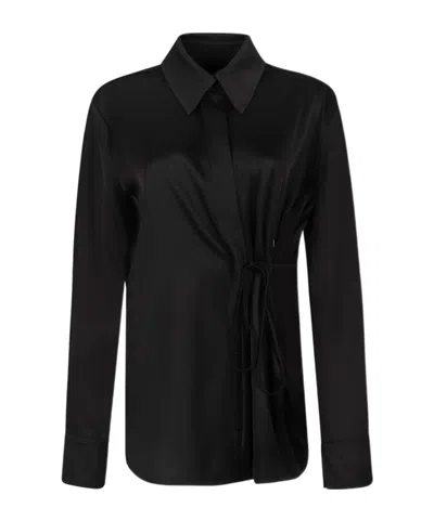 Jil Sander Woman Shirt Black Size 8 Viscose