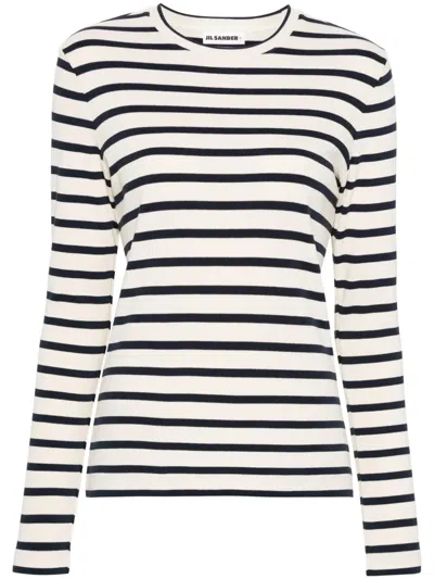 JIL SANDER LONG-SLEEVE STRIPED T-SHIRT