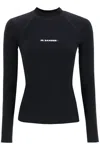 Jil Sander Long-sleeved Tech Fabric Top With Printed Logo