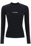 Jil Sander Long-sleeved Tech Fabric Top With Printed Logo In Black (black)