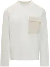 Jil Sander Long Sleeve Sweater In White