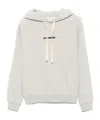 Jil Sander Relaxed Fit Hoodie With Drawstring Hood In White