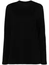 Jil Sander Black Long-sleeved T-shirt With Chic Logo Detail In Black