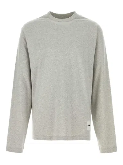 Jil Sander Long Sleeve Crew Neck T-shirt Set In Gray