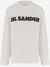Jil Sander Crew Neck Long Sleeves T-shirt With Ribbed Collar And Printed Logo On The Front Clothing