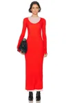 Jil Sander Long Sleeve Tank Dress In Red