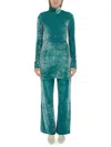 Jil Sander Blue Solid Turtle Neck Top