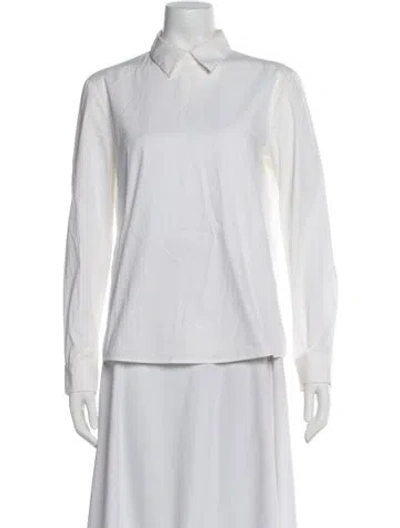 Pre-owned Jil Sander Long Sleeve Top In White