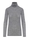 Jil Sander Long Sleeve Top With Funnel Neckline In Gris