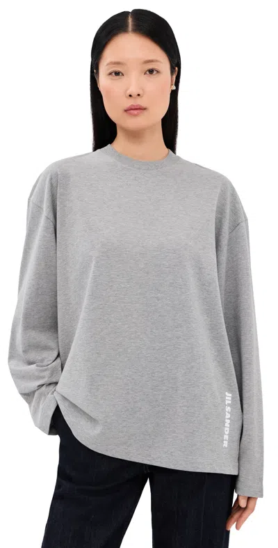 Jil Sander Long Sleeve T-shirt London Fog In Gray