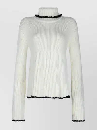 JIL SANDER LONG SLEEVE TURTLENECK CONTRAST TRIM