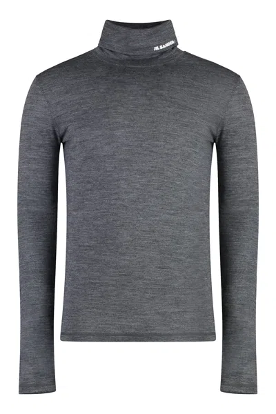 Jil Sander Long Sleeve Turtleneck In Grey