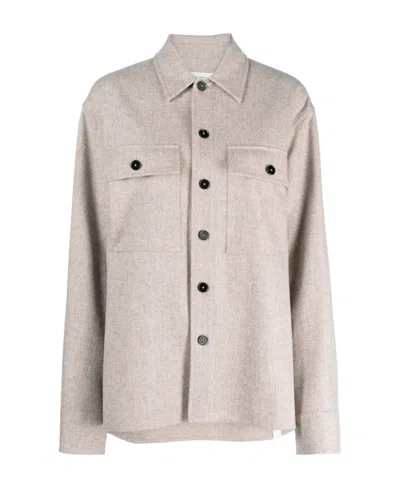 Jil Sander Long-sleeve Virgin-wool Shirt In Nude