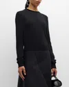 Jil Sander Long-sleeve Wool Crop Sweater In Black