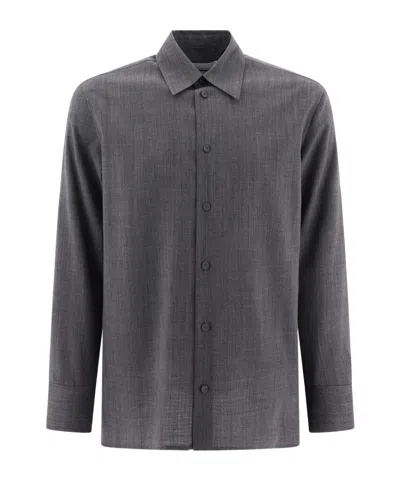 Jil Sander Long-sleeve Wool Shirt In Black
