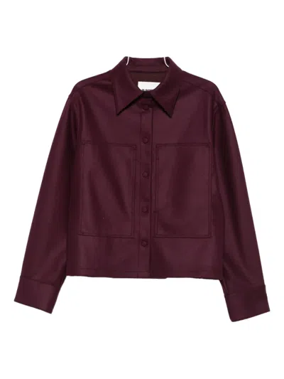 Jil Sander Long-sleeve Wool Shirt In Red