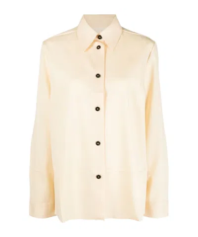 Jil Sander Long-sleeve Wool Shirt In White