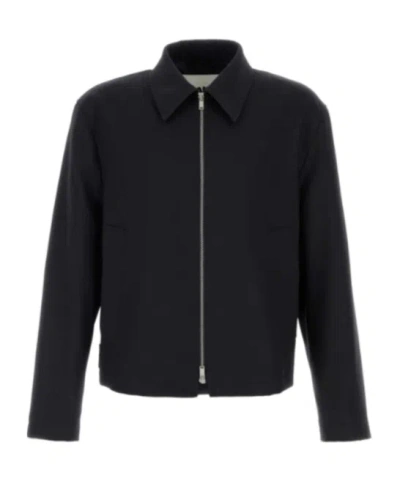 Jil Sander Long Sleeve Zip-up Jacket In Black