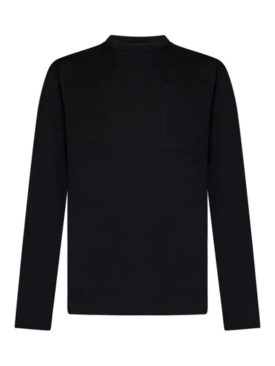 Jil Sander Long-sleeved Black Cotton Jersey T-shirt