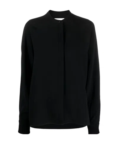 Jil Sander Long-sleeved Buttoned Shirt In Black