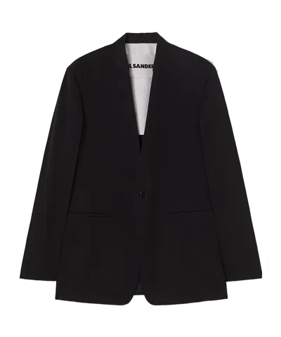 Jil Sander Long-sleeved Casual Jacket In Black