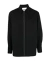 Jil Sander Minimalist Zippered Wool Overshirt In Black