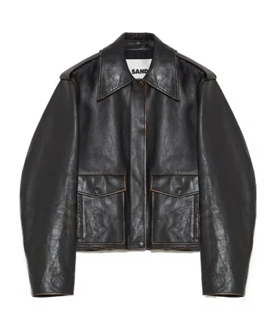 Jil Sander Long-sleeved Casual Jacket In Black