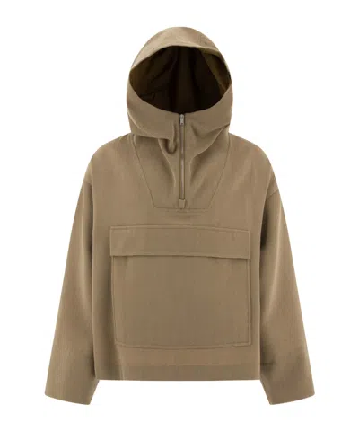 Jil Sander Long-sleeved Casual Jacket In Brown