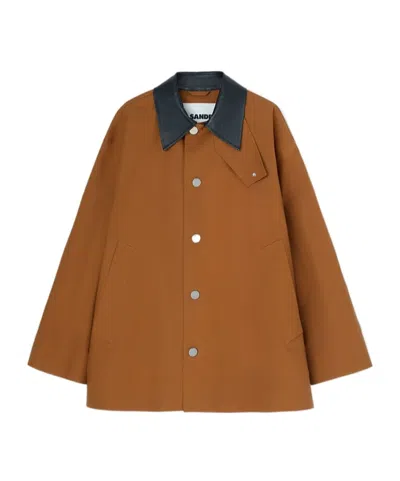 Jil Sander Long-sleeved Casual Jacket In Tobacco