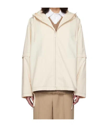 Jil Sander Long-sleeved Casual Jacket In White