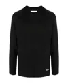 Jil Sander Long-sleeved Crewneck T-shirt In Black