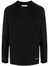 Jil Sander Long-sleeved Crewneck T-shirt In Black